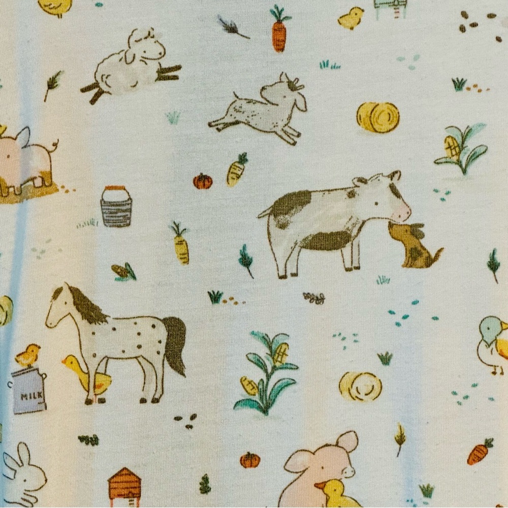 Angel Dear Convertible 2-way Zipper Romper, GUC, 3-6 months, farm animals - Picture 8 of 8